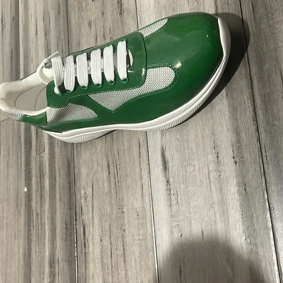 Prada America's Cup sneakers white and green 8.5